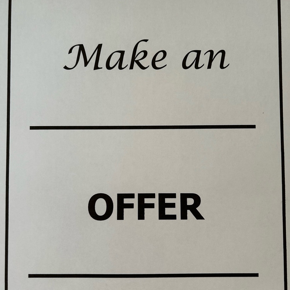Black and White Offer Sign